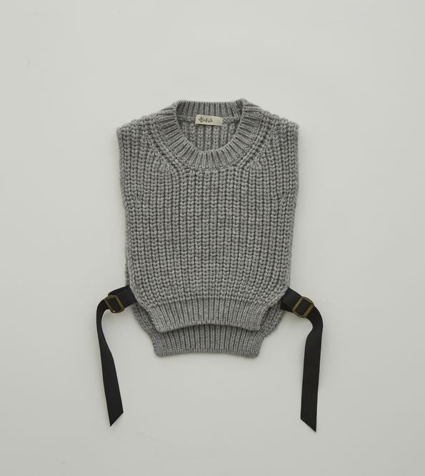 エルフィンフォルク/elfinfolk Bulky knit vest (グレー)232K16