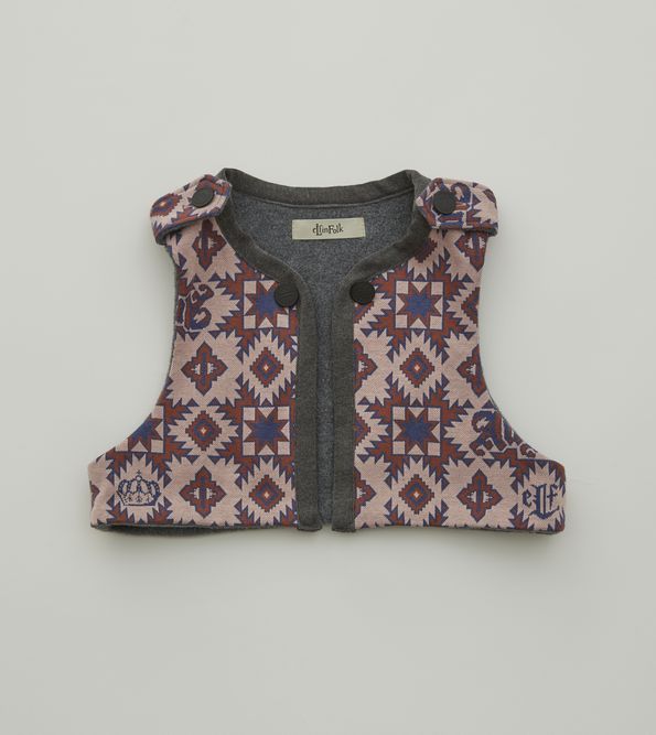 SALE 30%OFF エルフィンフォルク/elfinfolk eight star jaquard vest (ﾋﾟﾝｸ)232J10