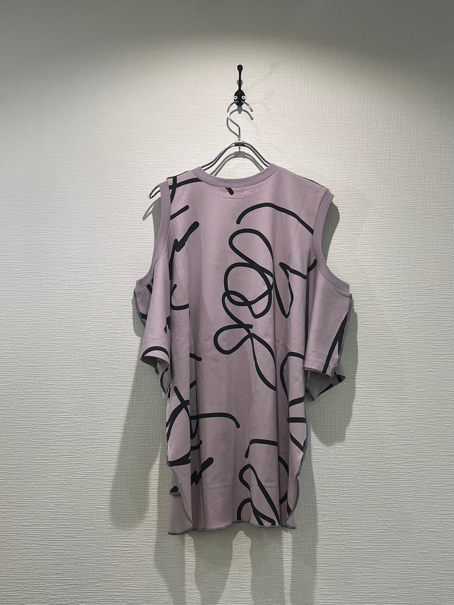 frankygrow/フランキーグロウ FRG＋SB DEFORMATION TEE(PURPLE GY-BLK lett）24scs473