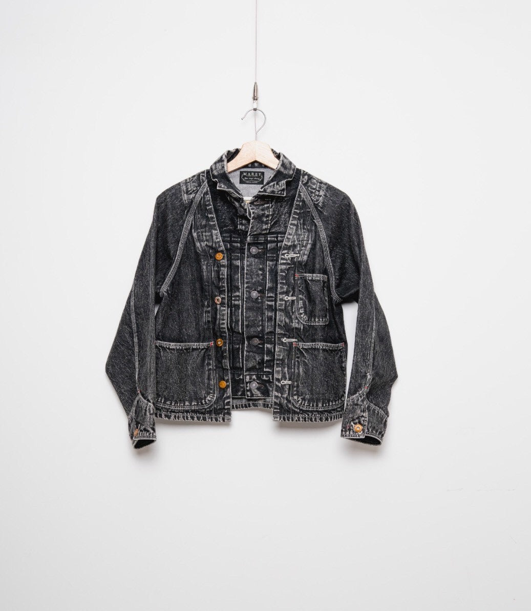 MARET/マレ ブラックデニムドッキングジャケット（BLACK）M25A25
