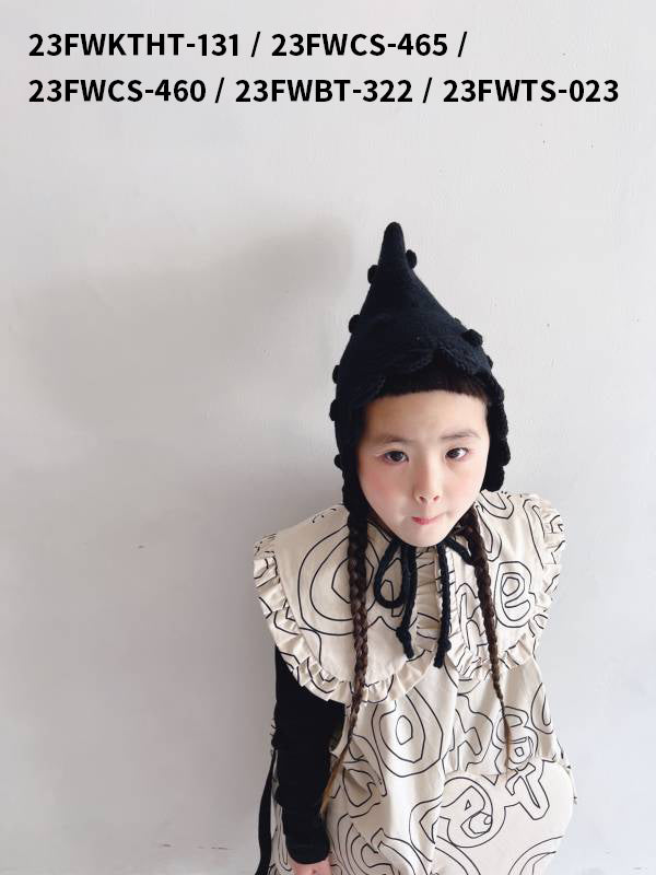 SALE 30%OFF frankygrow/フランキーグロウ HAND KNIT DOTS HAT（ブラック）　23fwktht131