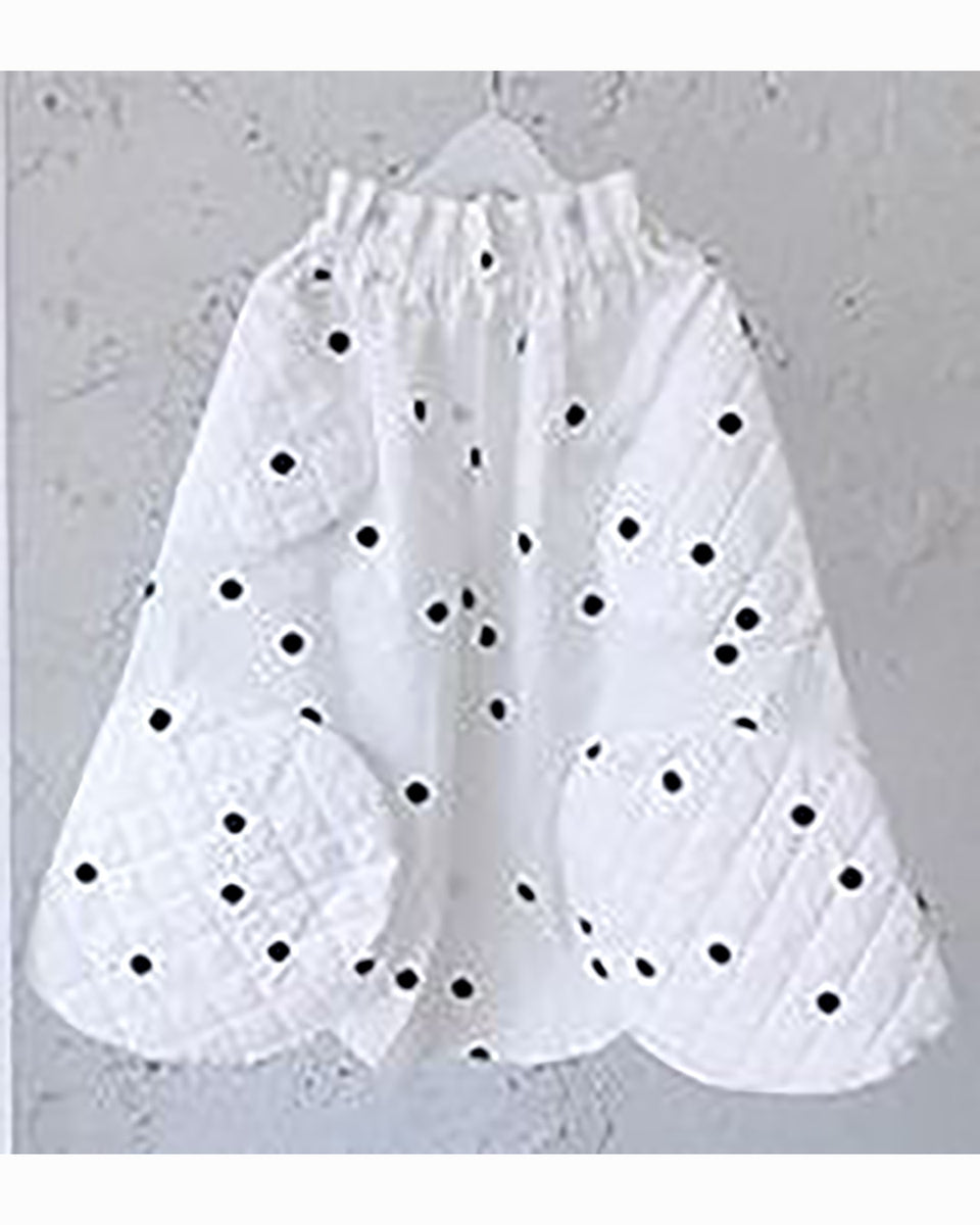 Frankygrow / Franky Grow Quilting Switching Skirt (White Black Dot 