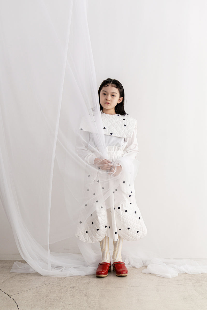 Frankygrow / Franky Grow Quilting Switching Skirt (White Black Dot 