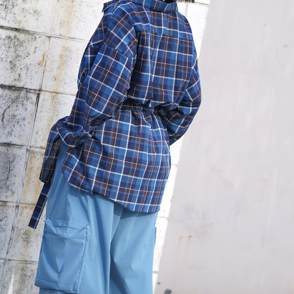 ☆予約☆　swoon/スーン  ベルテッドロングシャツ（LightBlue）04-sw21-521-209