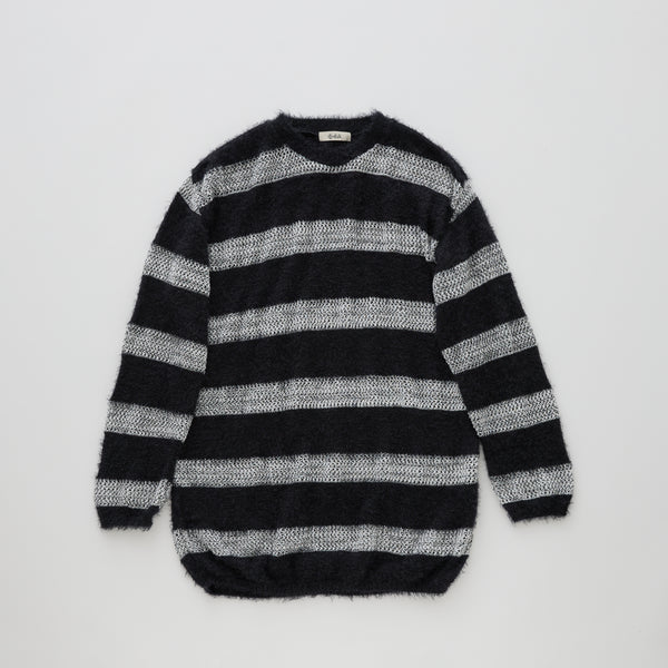 エルフィンフォルク/elfinfolk elf242k30/k31 Mink Border Knit Pullover (whaitoxblack)