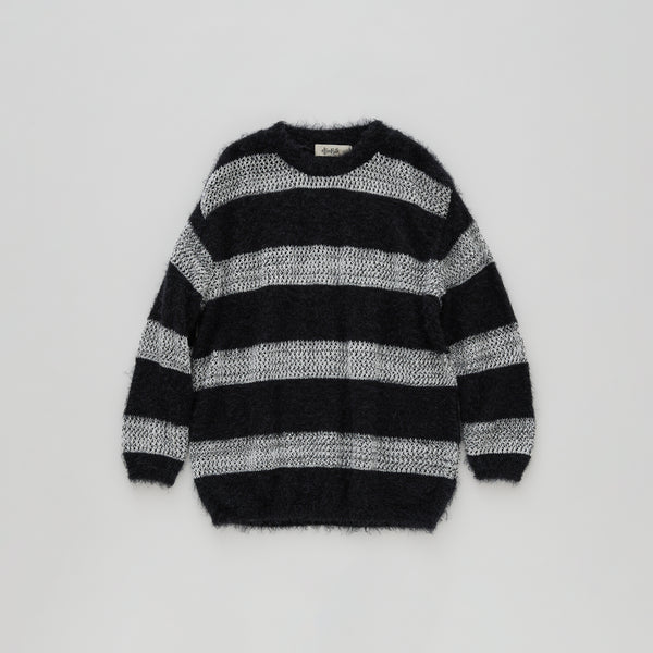 エルフィンフォルク/elfinfolk elf242k30/k31 Mink Border Knit Pullover (whaitoxblack)