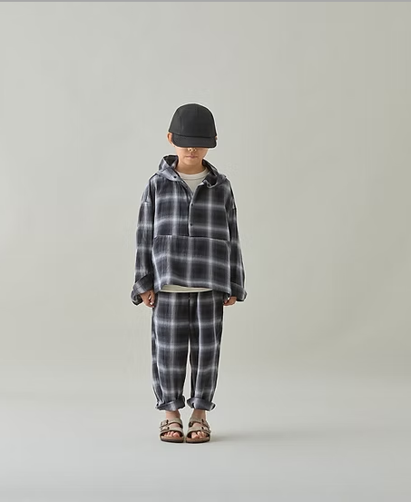 MOUNTEN./マウンテン ombre check pullover (slategray)　　[mp99-1921]