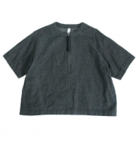 MOUNTEN./マウンテン herringbone denim half zip shirt (slategray)　[MS43-1917a]