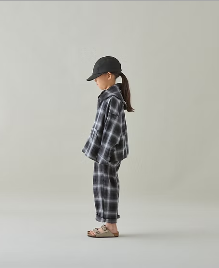 MOUNTEN./マウンテン ombre check pullover (slategray)　　[mp99-1921]