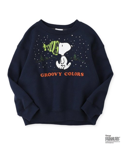Groovy colors / Groovy Colors SNOW SNOOPY Sweatshirt (Navy) 42581471
