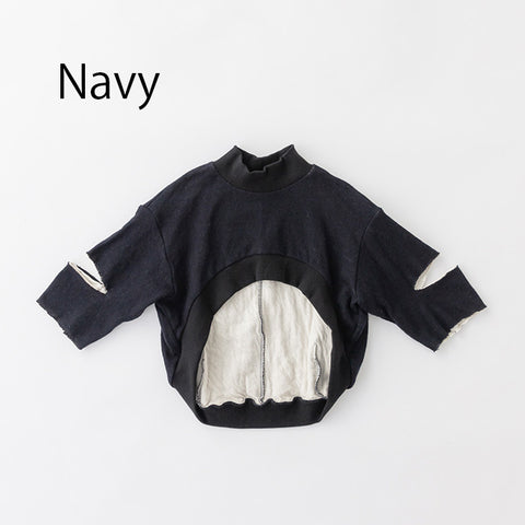 2024AW ヌヌフォルム/nunuforme 57-nf22-994-697/スラッシュスリーブT／navy