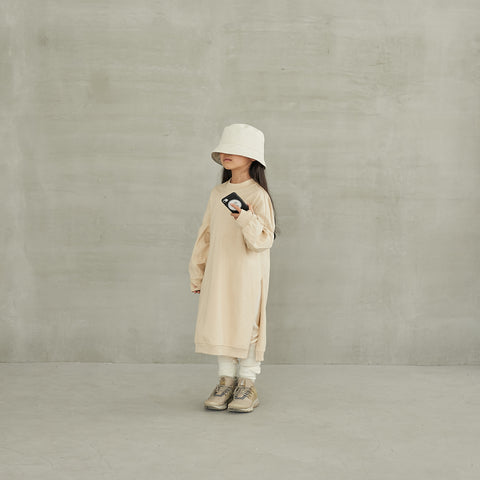 MOUNTEN./マウンテン organic logo dress(sand) MT721204