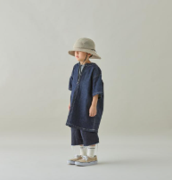 MOUNTEN./マウンテンdenim half zip s/s tunic (organic cotton)　　[MO21-1910a]