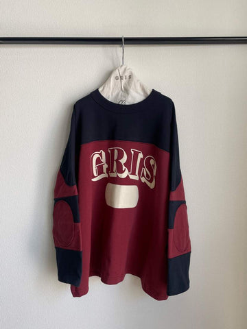 GRIS/グリ/   Football long sleeve tee (burgundu）GR25awcu003