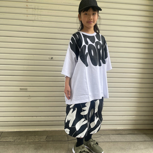 ヌヌフォルム/nunuforme　ループロゴショートパンツ　34nf25-633-260(ブラック×ホワイト）