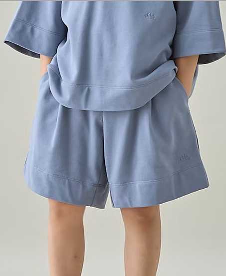 MOUNTEN./マウンテン light terry half pants　　[MP78-1941a]　blue grey