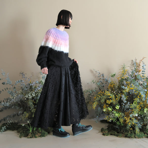 bedsidedrama/ベッドサイドドラマ  Petal Gradation Knit Sweater (bk)bed23AW12