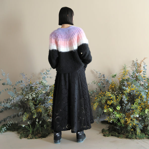 bedsidedrama/ベッドサイドドラマ  Petal Gradation Knit Sweater (bk)bed23AW12