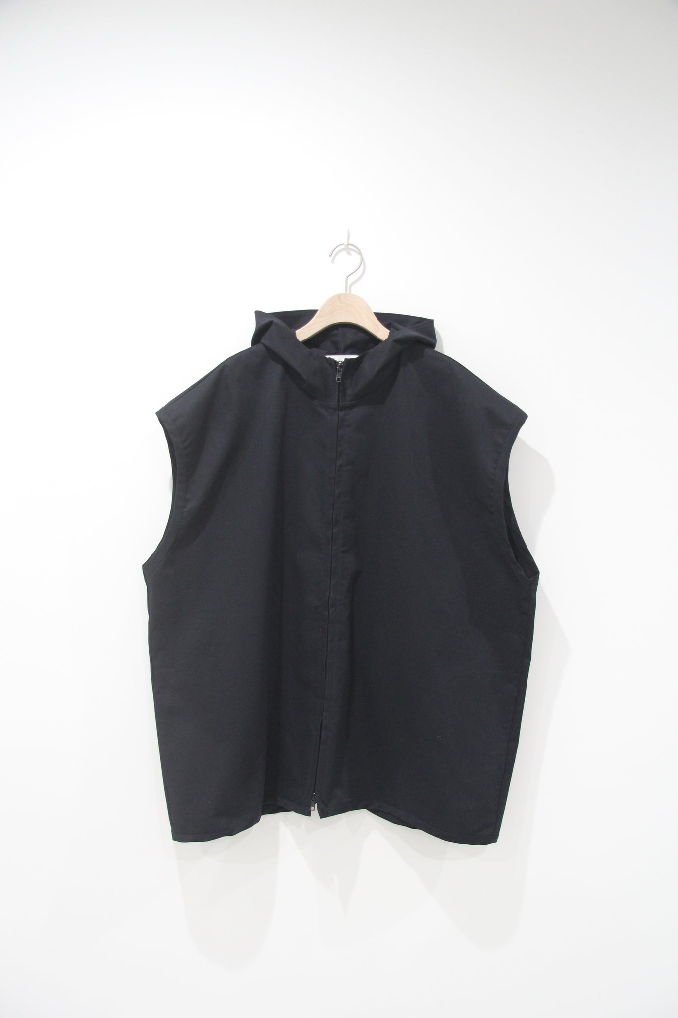 UNIONINI/ slit hoodie vest(black)bl031