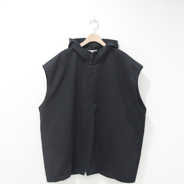UNIONINI/ slit hoodie vest(black)bl031