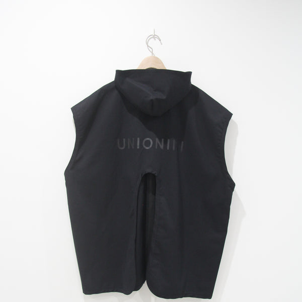 UNIONINI/ slit hoodie vest(black)bl031