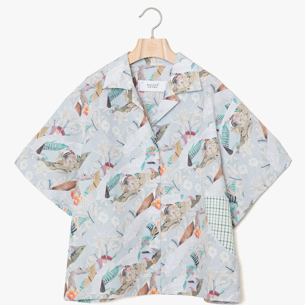 ☆予約☆25SS　Women's　bedsidedrama/ベッドサイドドラマ　Arts＆Crafts ALOHAShirt(GREY) BSD25SS-05