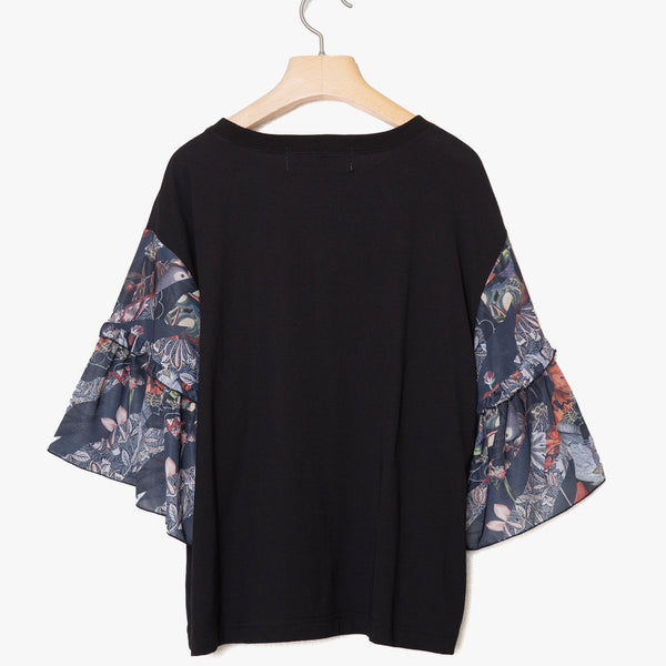 ☆予約☆25SS　Women's　bedsidedrama/ベッドサイドドラマ　Arts＆Crafts Flare Sleeve Tee(BLACK) BSD25SS-09