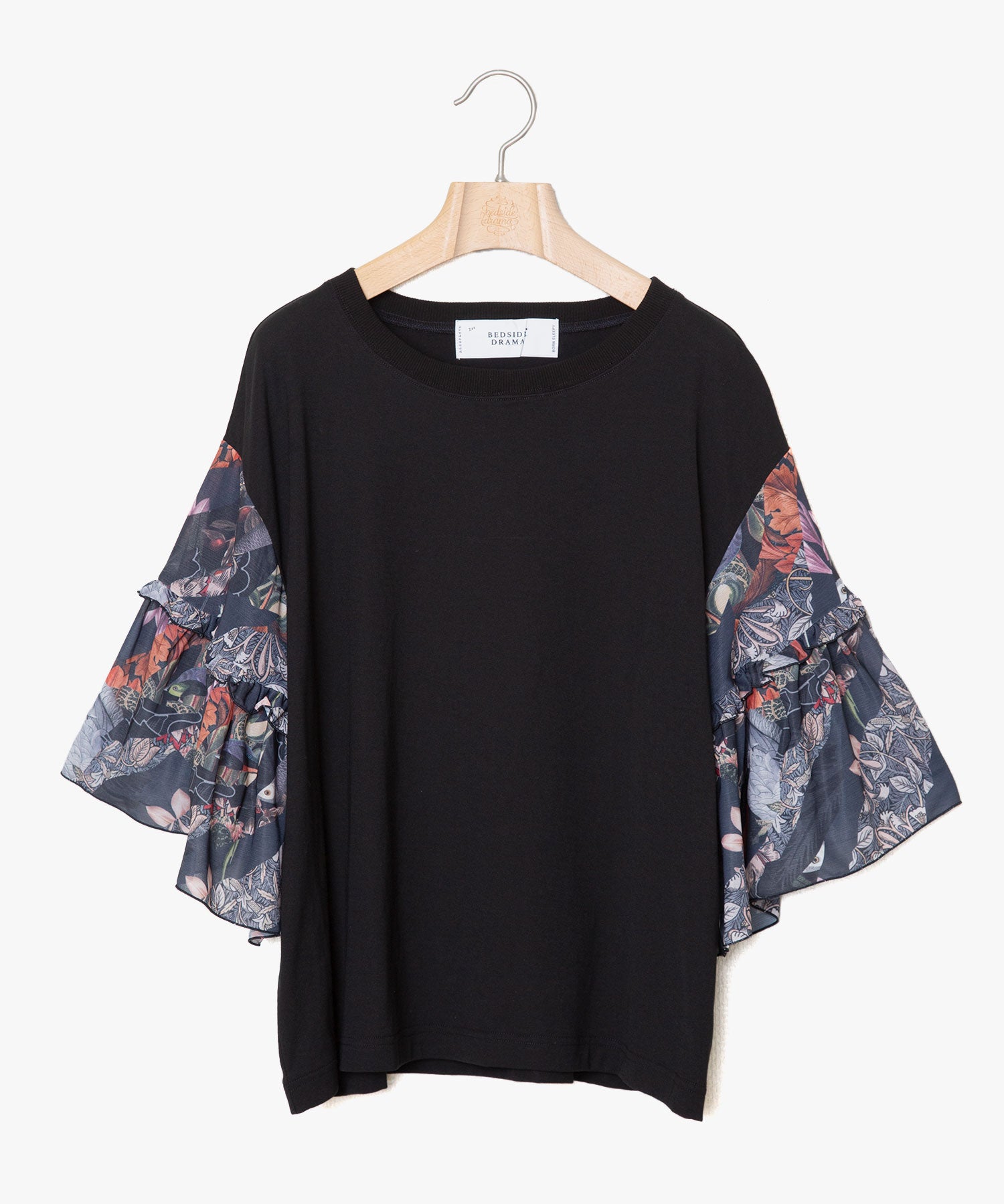 ☆予約☆25SS　Women's　bedsidedrama/ベッドサイドドラマ　Arts＆Crafts Flare Sleeve Tee(BLACK) BSD25SS-09