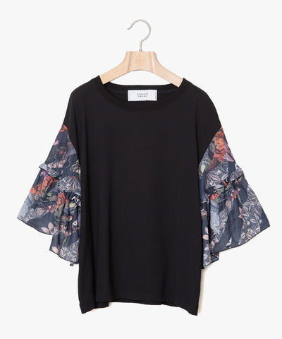 ☆予約☆25SS　Women's　bedsidedrama/ベッドサイドドラマ　Arts＆Crafts Flare Sleeve Tee(BLACK) BSD25SS-09