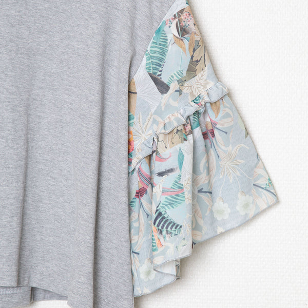 ☆予約☆25SS　Women's　bedsidedrama/ベッドサイドドラマ　Arts＆Crafts Flare Sleeve Tee(GREY) BSD25SS-09