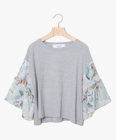 ☆予約☆25SS　Women's　bedsidedrama/ベッドサイドドラマ　Arts＆Crafts Flare Sleeve Tee(GREY) BSD25SS-09