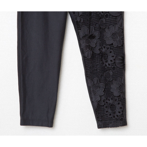 ☆予約☆25SS　Women's　bedsidedrama/ベッドサイドドラマFlower Lace Relax Pants(BLACK) BSD25SS-17