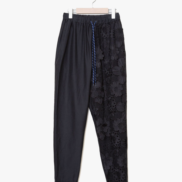 ☆予約☆25SS　Women's　bedsidedrama/ベッドサイドドラマFlower Lace Relax Pants(BLACK) BSD25SS-17