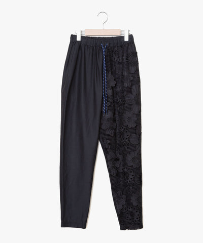 ☆予約☆25SS　Women's　bedsidedrama/ベッドサイドドラマFlower Lace Relax Pants(BLACK) BSD25SS-17