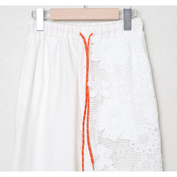 ☆予約☆25SS　Women's　bedsidedrama/ベッドサイドドラマFlower Lace Relax Pants(WHITE) BSD25SS-17