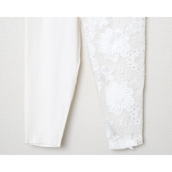 ☆予約☆25SS　Women's　bedsidedrama/ベッドサイドドラマFlower Lace Relax Pants(WHITE) BSD25SS-17