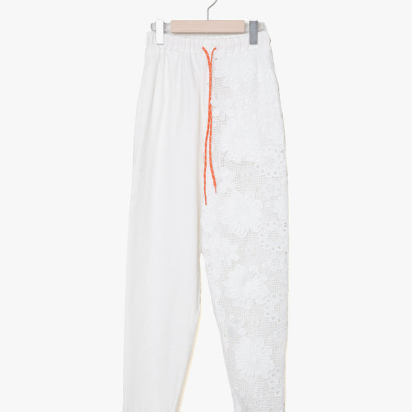 ☆予約☆25SS　Women's　bedsidedrama/ベッドサイドドラマFlower Lace Relax Pants(WHITE) BSD25SS-17