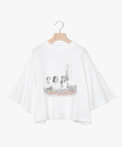 ☆予約☆25SS　Women's　bedsidedrama/ベッドサイドドラマSISTERS Flare Tee(WHITE) BSD25SS-21C