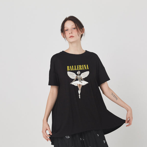 Women's　bedsidedrama/ベッドサイドドラマ NEO BALLERINA Flare T-Shirt (BLACK) BSD26SS-25C