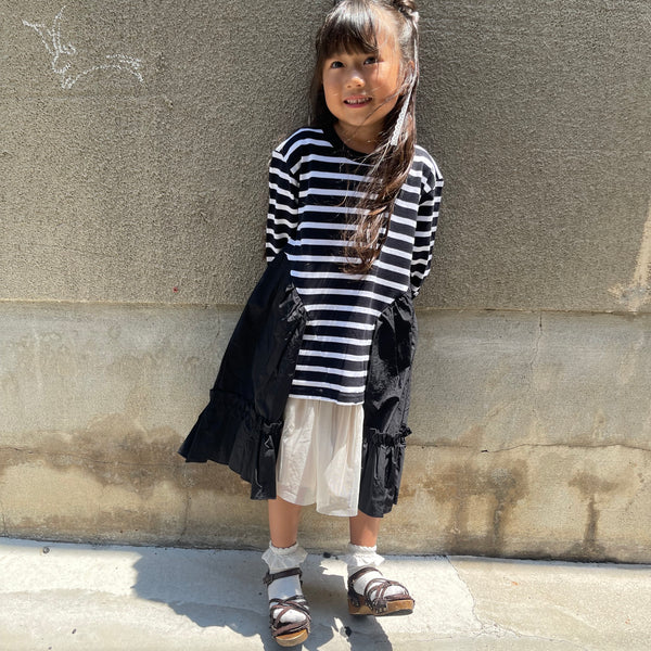 25aw Nunuforme Border Frilled Long T-shirt 15nf24819529(bk)