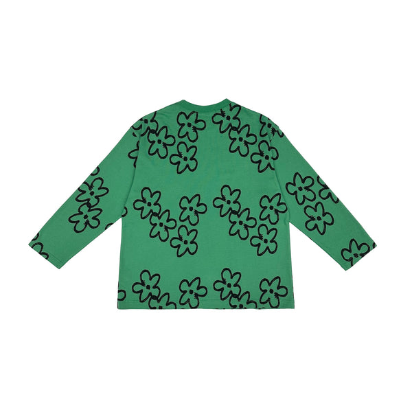 UNIONINI/ユニオニーニ/ flower  long sleeved big tee（green)CS067