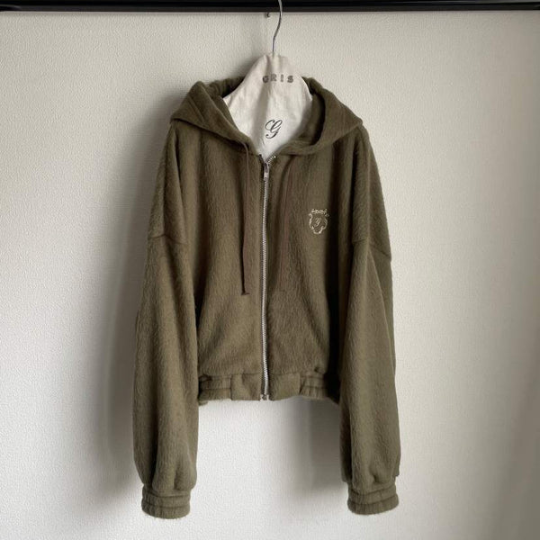 GRIS/Guri/ Shaggy wide zip fody (khaki) GR25awcu005