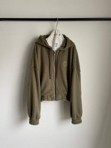GRIS/Guri/ Shaggy wide zip fody (khaki) GR25awcu005