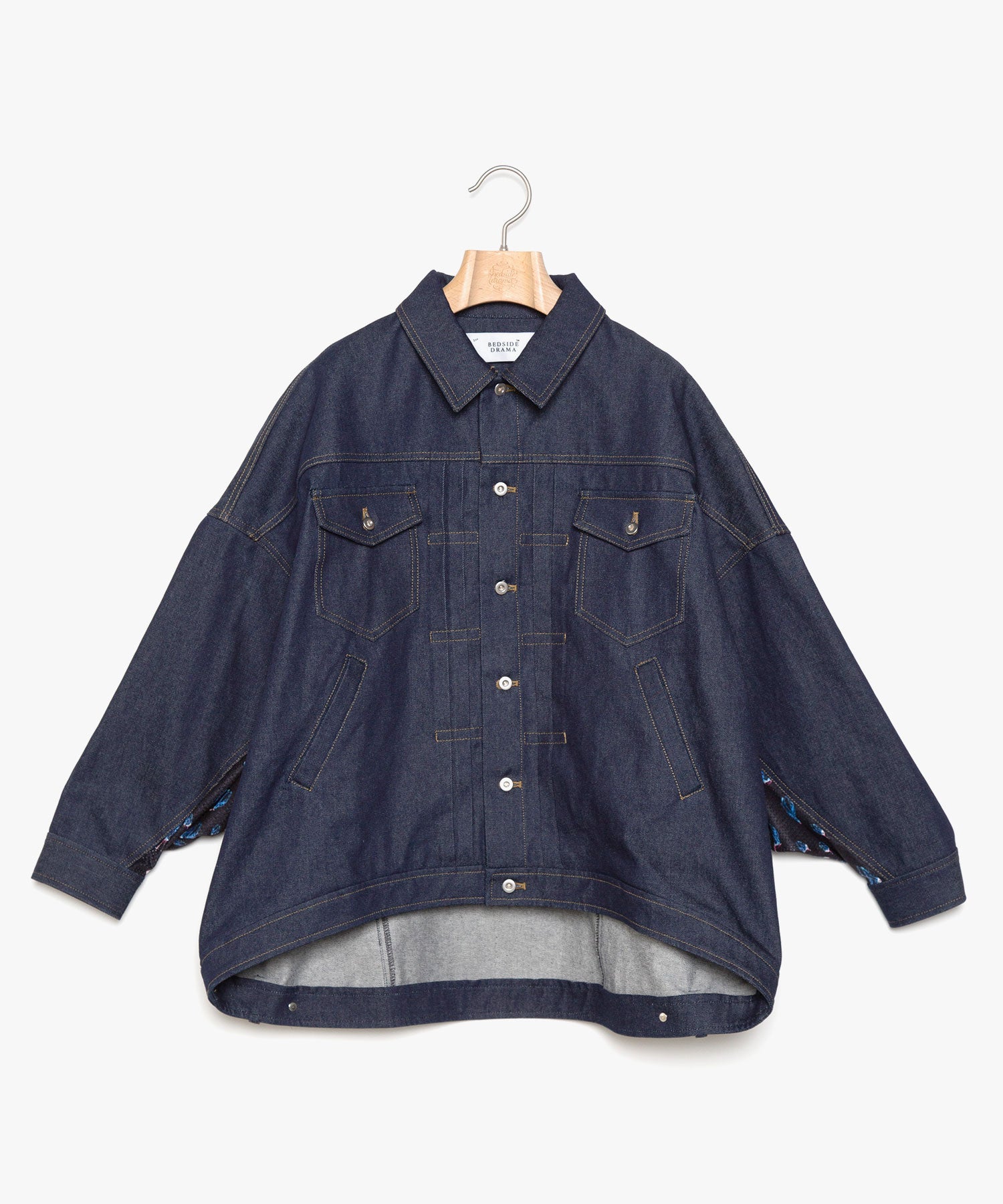 bedsidedrama/ベッドサイドドラマ  Flower wide denim jacket (INDIGO)　BSD24aw06