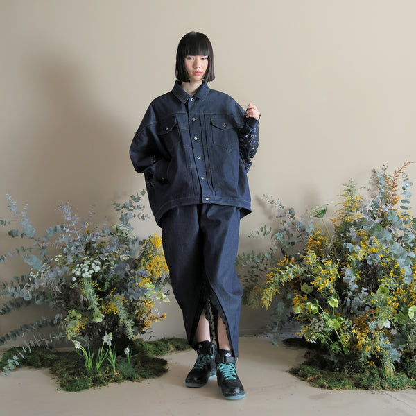 bedsidedrama/ベッドサイドドラマ  Flower wide denim jacket (INDIGO)　BSD24aw06