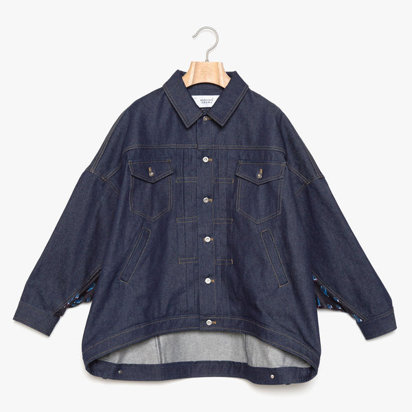 bedsidedrama/ベッドサイドドラマ  Flower wide denim jacket (INDIGO)　BSD24aw06