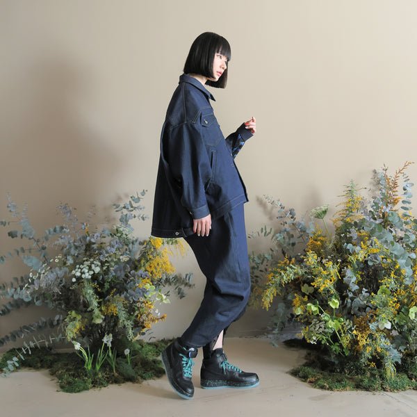 bedsidedrama/ベッドサイドドラマ  Flower wide denim jacket (INDIGO)　BSD24aw06