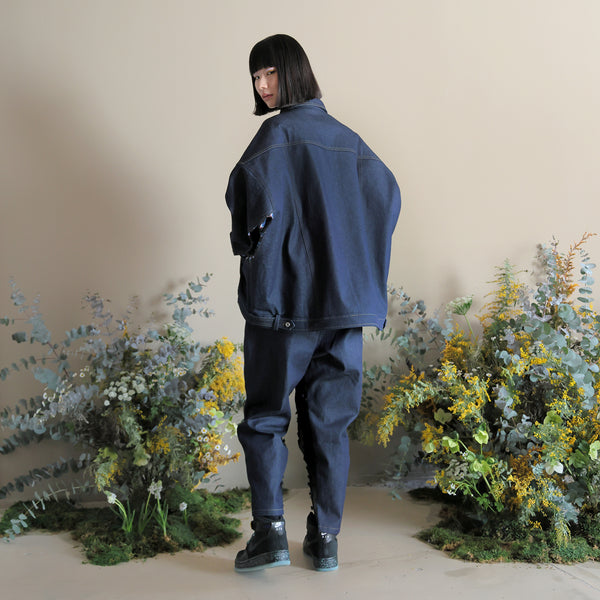 bedsidedrama/ベッドサイドドラマ  Flower wide denim jacket (INDIGO)　BSD24aw06