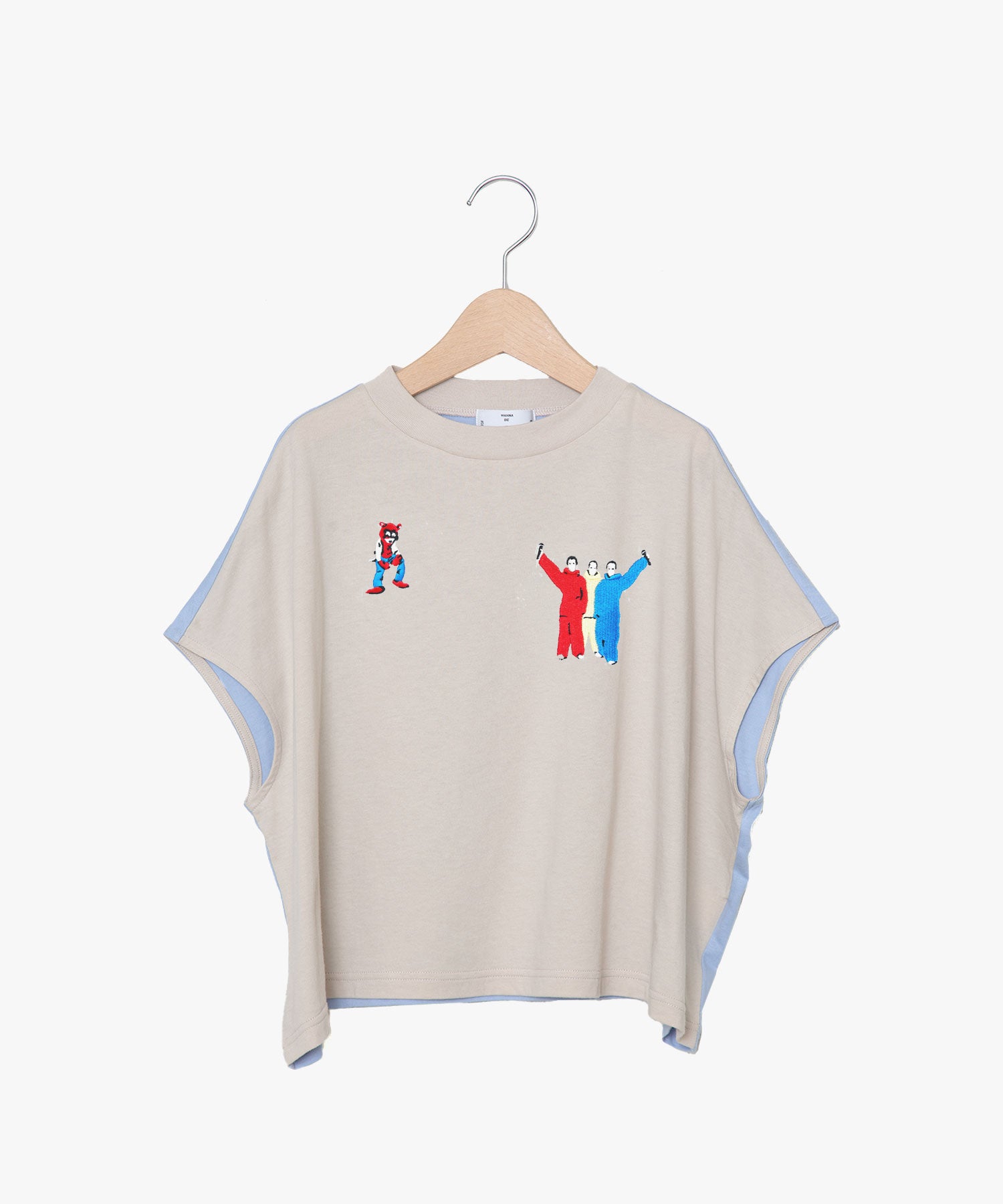 ☆予約☆KIDS KAA　bedsidedrama/ベッドサイドドラマ  HIPHOP Color Panel Relax Tee（BEIGE SAXE)　KAA25SS-03A