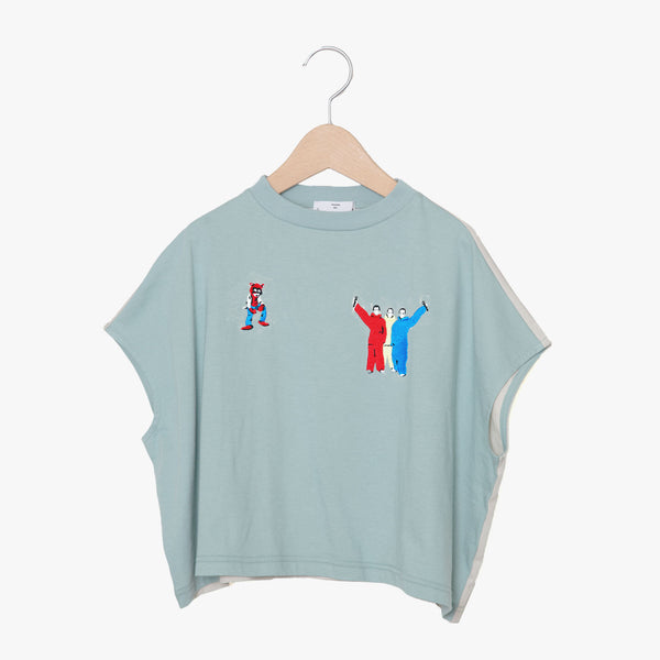 ☆予約☆KIDS KAA　bedsidedrama/ベッドサイドドラマ  HIPHOP Color Panel Relax Tee（MINT BEIGE)　KAA25SS-03A